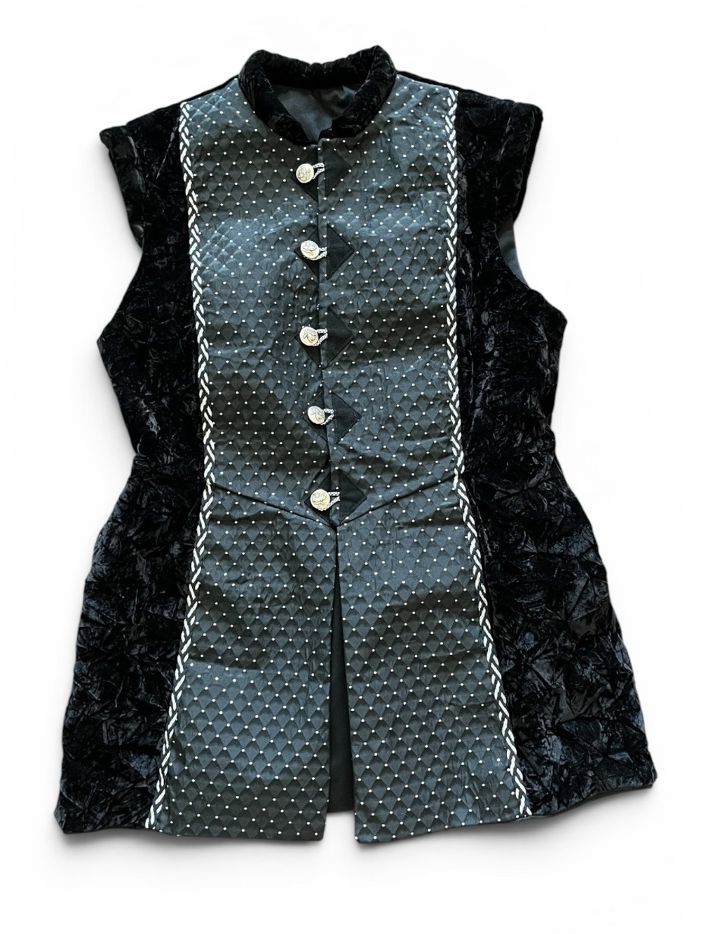 Wizards Wardrobe Velvet Renaissance LARP Waist Coat Black Size Mens XL